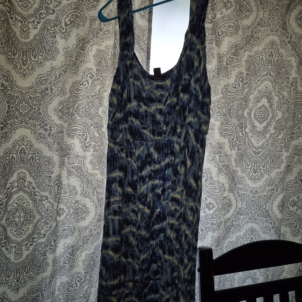 Blue and White Patterned Dress